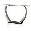 Bowery Hill Metal Gray Console Table Rectangular Sleek Design