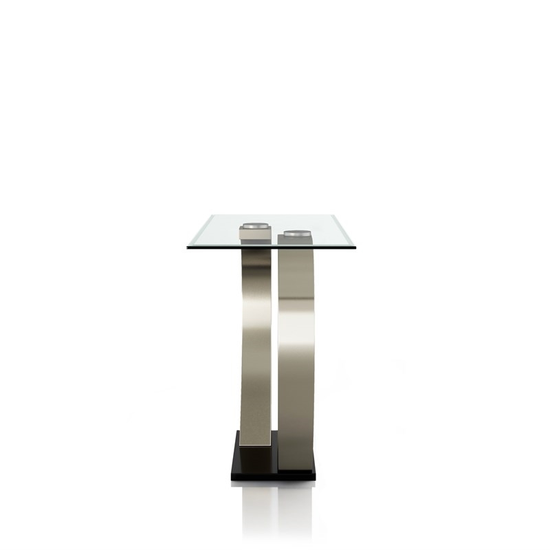 Bowery Hill Metal Gray Console Table Rectangular Sleek Design