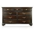 Bowery Hill Solid Wood Dark Walnut Horizontal Dresser Rectangular 64
