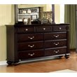 Bowery Hill Solid Wood Dark Walnut Horizontal Dresser Rectangular 64