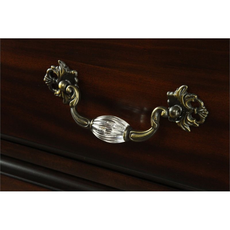 Bowery Hill Solid Wood Dark Walnut Horizontal Dresser Rectangular 64