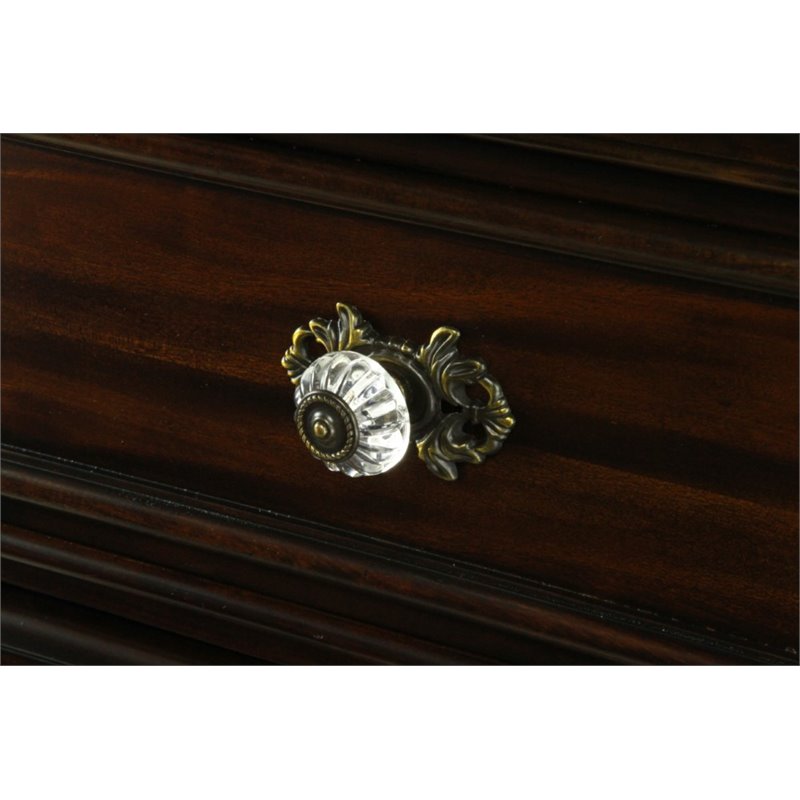 Bowery Hill Solid Wood Dark Walnut Horizontal Dresser Rectangular 64