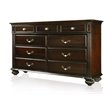 Bowery Hill Solid Wood Dark Walnut Horizontal Dresser Rectangular 64