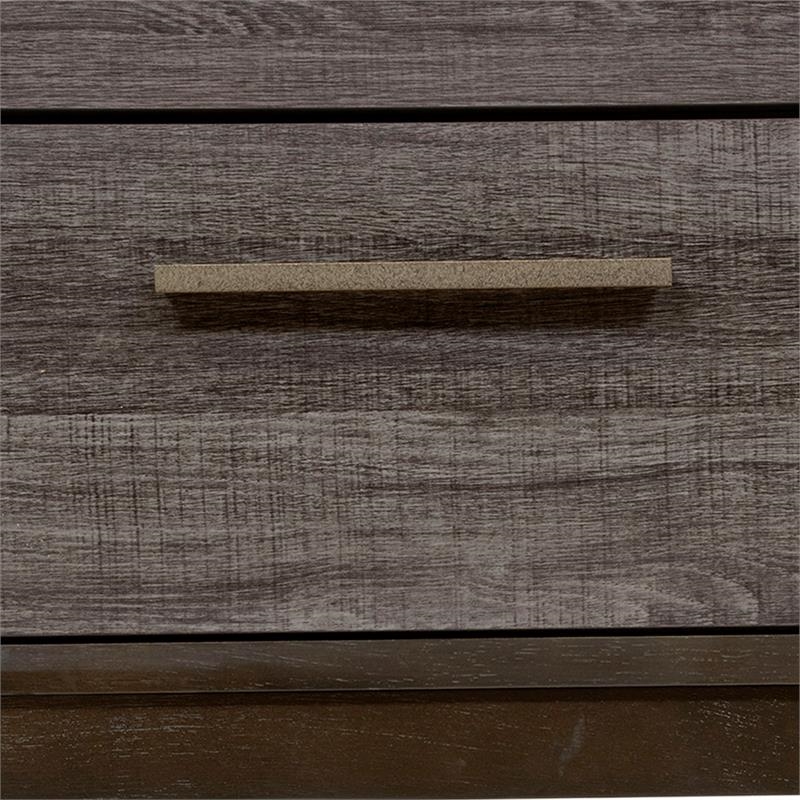 Bowery Hill 2 Drawers Contemporary Wood Nightstand in Antique Gray
