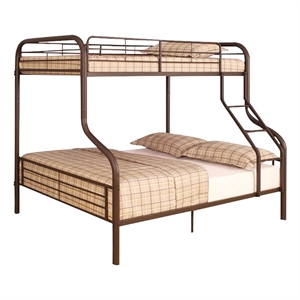 Bowery Hill Contemporary Metal Twin Over Full Bunk Bed in Sandy Black