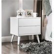 Bowery Hill 2-Drawer Mid-Century Solid Wood/Wood Veneer/MDF Nightstand in White