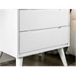 Bowery Hill 2-Drawer Mid-Century Solid Wood/Wood Veneer/MDF Nightstand in White