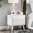 Bowery Hill 2-Drawer Mid-Century Solid Wood/Wood Veneer/MDF Nightstand in White
