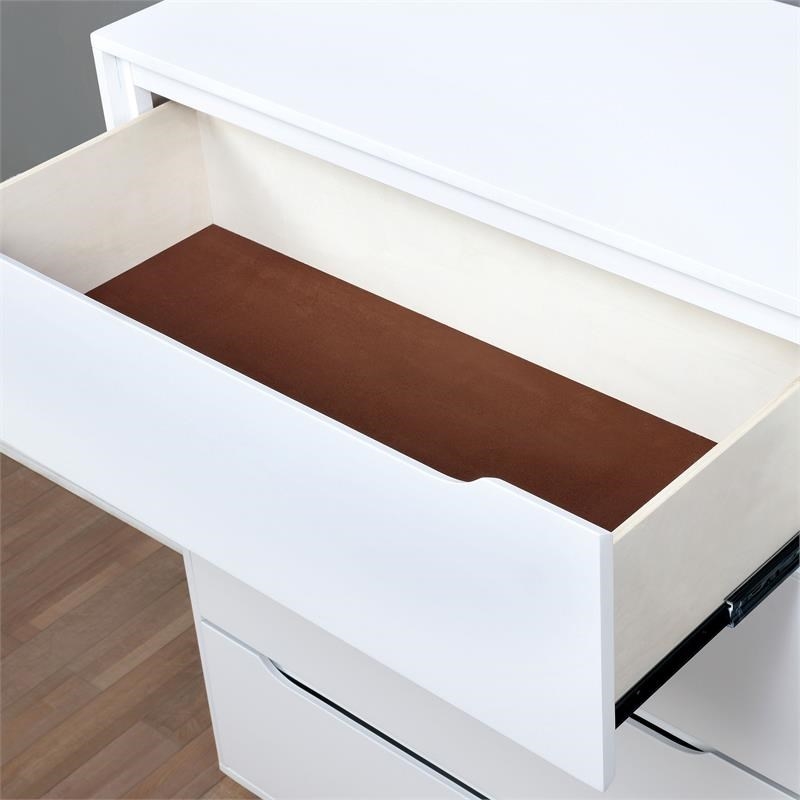 Bowery Hill 2-Drawer Mid-Century Solid Wood/Wood Veneer/MDF Nightstand in White