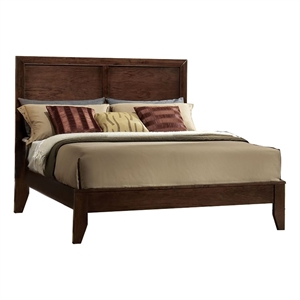 Bowery Hill Rubber Wood Espresso Panel Bed California King