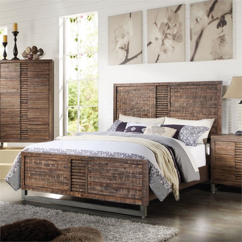 Bowery Hill Queen Panel Bed in Reclaimed Oak