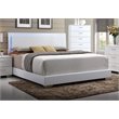 Bowery Hill Modern Wood/Metal Queen Panel Bed with LED in White
