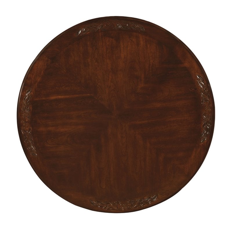 Bowery Hill Solid Wood Brown Cherry Dining Table Round 47.5