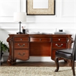 Bowery Hill Poplar Wood Cherry Vanity Desk Rectangular 62.99