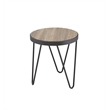 Bowery Hill Contemporary Metal End Table in Weathered Gray Oak