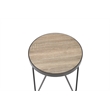 Bowery Hill Contemporary Metal End Table in Weathered Gray Oak