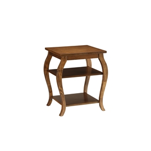 Bowery Hill Wood Walnut End Table Square 23&quotH x 20&quotW x 18&quotD