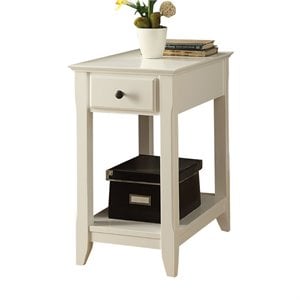 Bowery Hill Wood White End Table Rectangular 23&quot H x 13&quot W x 22&quot D