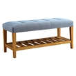 Bowery Hill Bench in Blue and Oak