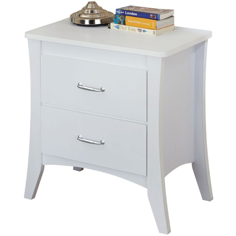 Bowery Hill 2 Drawer Nightstand in White
