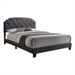 Bowery Hill Transitional Fabric Upholstered Queen Panel Bed in Gray
