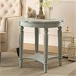 Bowery Hill Wood End Table with Bottom Shelf in Antique Green