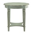 Bowery Hill Wood End Table with Bottom Shelf in Antique Green