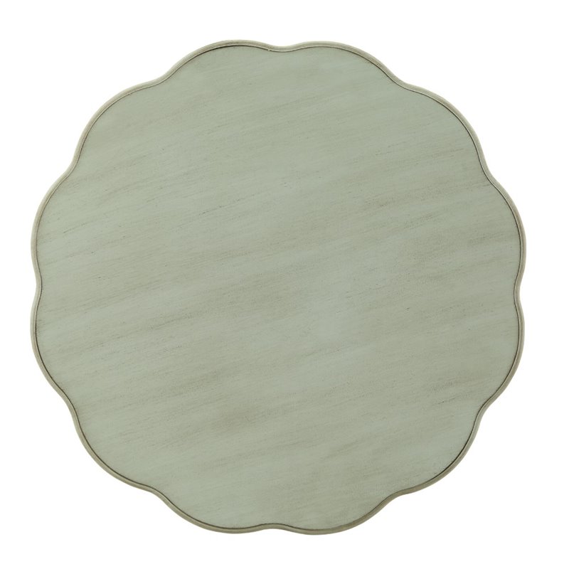 Bowery Hill Wood End Table with Bottom Shelf in Antique Green