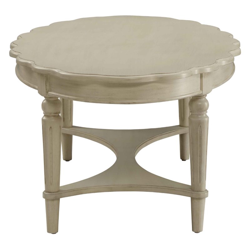 Bowery Hill Oval Coffee Table in Antique White