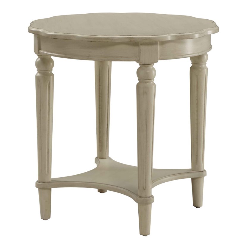 Bowery Hill End Table in Antique White