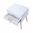 Bowery Hill Rectangular Modern Wood/Metal End Table in White/Gold