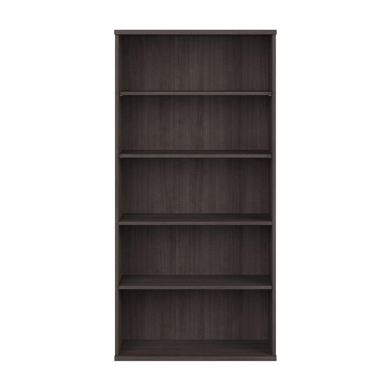 Bowery Hill 5 Shelf Bookcase in Storm Gray
