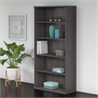 Bowery Hill 5 Shelf Bookcase in Storm Gray