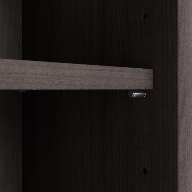 Bowery Hill 5 Shelf Bookcase in Storm Gray