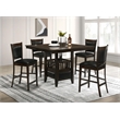 Bowery Hill Faux Leather Black 5 Piece Counter Height Dining Set Square 47