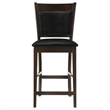 Bowery Hill Faux Leather Black 5 Piece Counter Height Dining Set Square 47