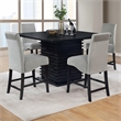 Bowery Hill 5-Piece Square Counter Height Dining Set in Black/Gray