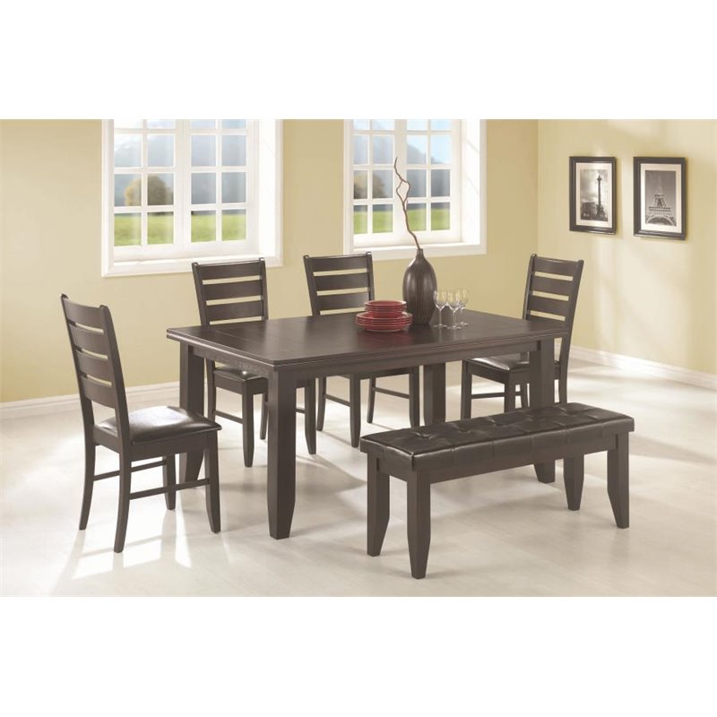 Bowery Hill 5 Piece Dining Set in Cappuccino