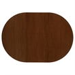 Bowery Hill Walnut Veneer Dark Walnut and Black Dining Set Oval Removable Leaf 42