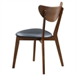 Bowery Hill Walnut Veneer Dark Walnut and Black Dining Set Oval Removable Leaf 42