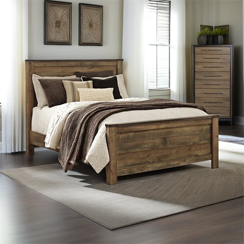 Bowery Hill Wood Mahogany Panel Bed Rectangular 64