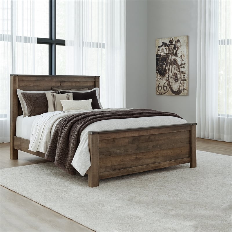 Bowery Hill Wood Mahogany Panel Bed Rectangular 64