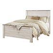Bowery Hill Engineered Wood White Panel Bed Rectangular 56