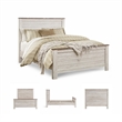 Bowery Hill Engineered Wood White Panel Bed Rectangular 56