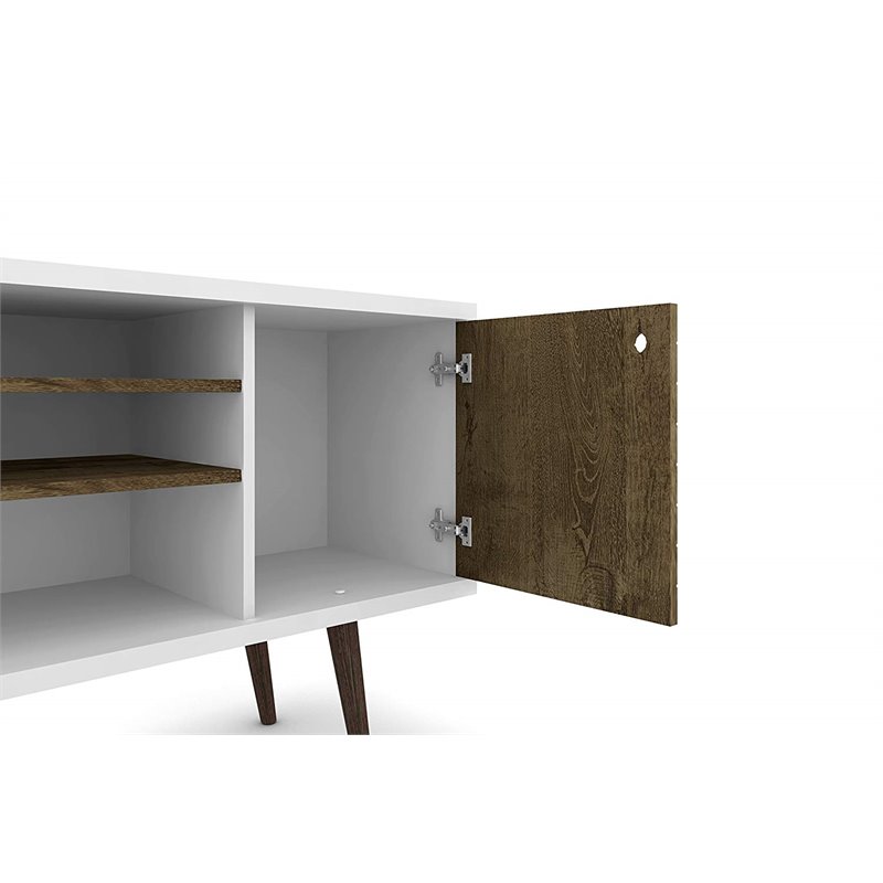 Bowery Hill 3-Shelf Solid Wood TV Stand for TVs up to 50