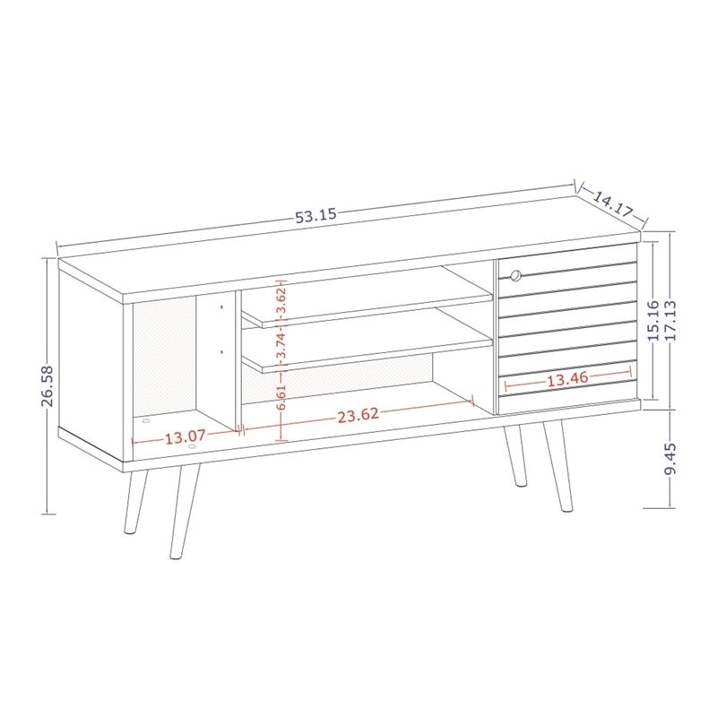 Bowery Hill 3-Shelf Solid Wood TV Stand for TVs up to 50