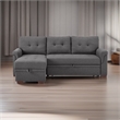 Bowery Hill Fabric Reversible/Sectional Modern Sleeper Sofa with Storage in Gray