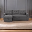 Bowery Hill Fabric Reversible/Sectional Modern Sleeper Sofa with Storage in Gray
