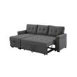 Bowery Hill Fabric Reversible/Sectional Modern Sleeper Sofa with Storage in Gray