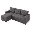 Bowery Hill Fabric Reversible/Sectional Modern Sleeper Sofa with Storage in Gray